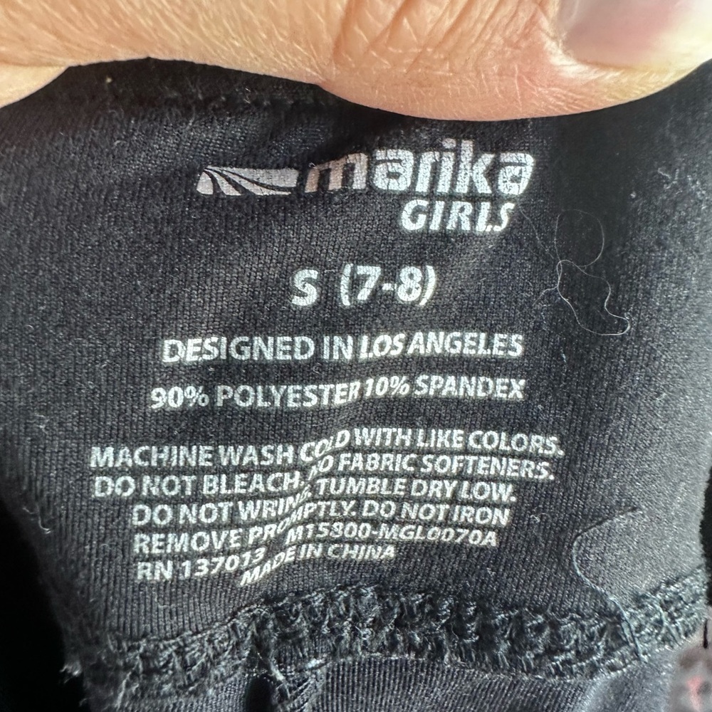 Black Leggings with Multicolor Patterned Sides Marika 7/8 - Picture 3 of 4
